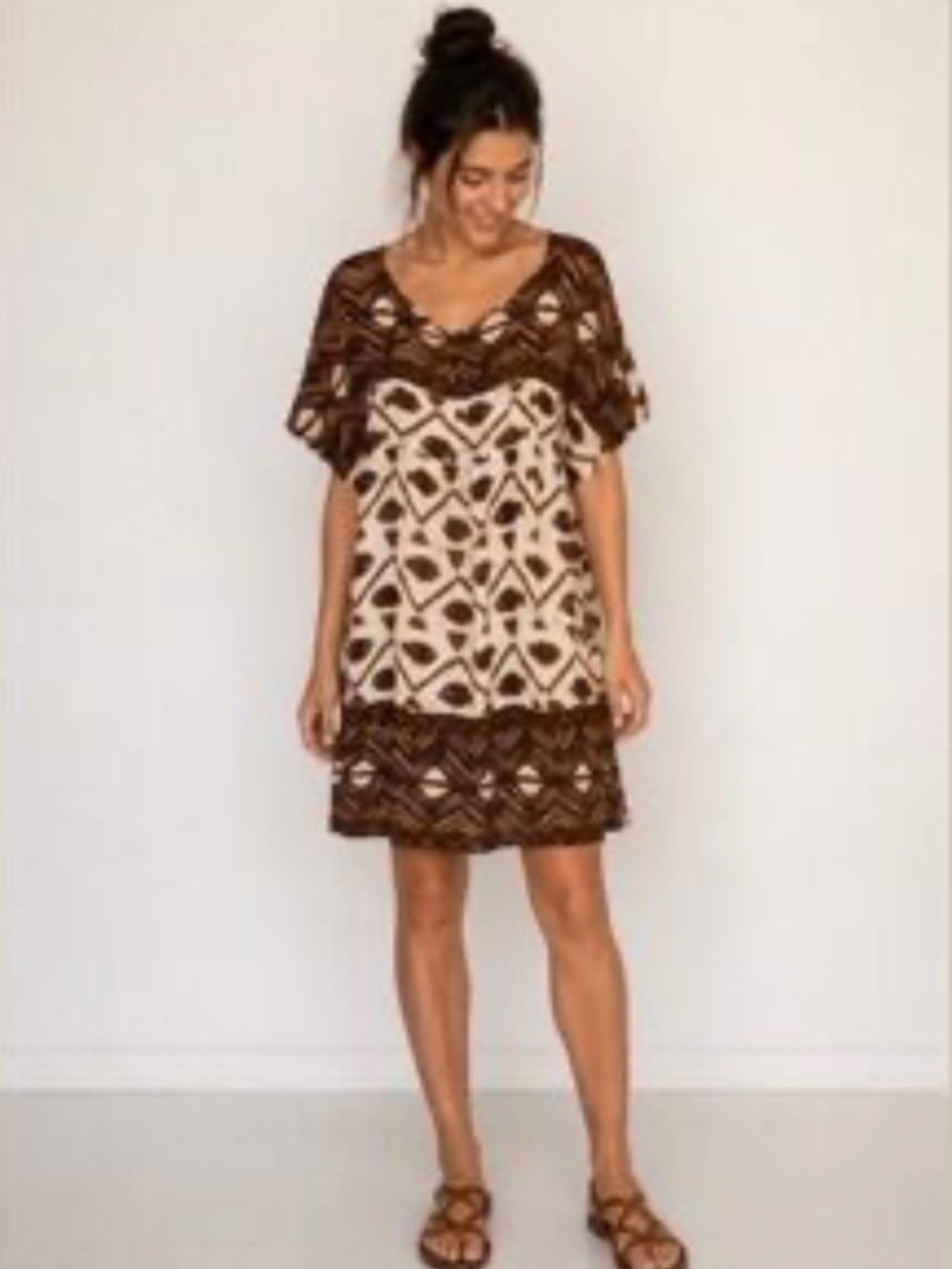Anna Sui for Anthropologie Aquarius Dress Silk Fish Print Size 10